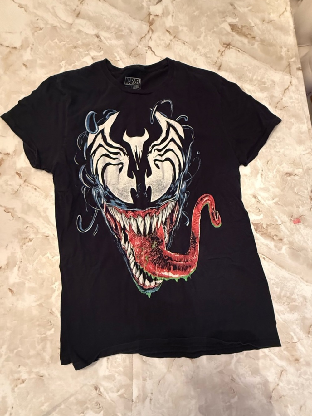 Marvel Black Graphic Venom T-Shirt with Red Tongue